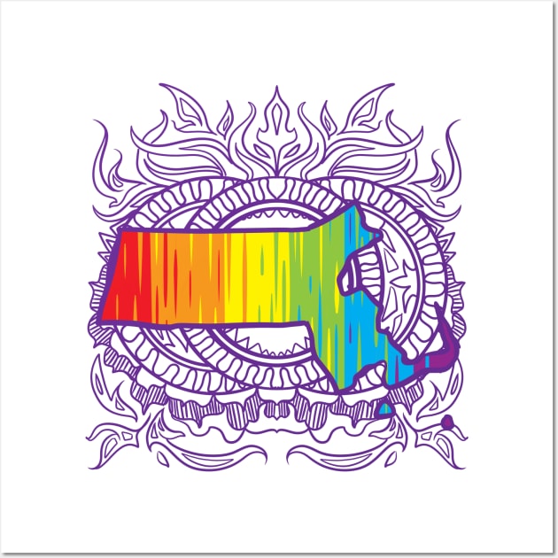 Massachusetts Mandala Pride Wall Art by Manfish Inc.